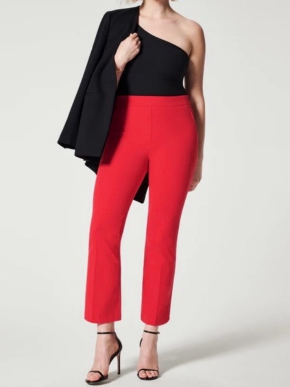 SPANX Polished Kick Flare Pants Pull-on Crop Sz XL  Pockets 4 Way True Red